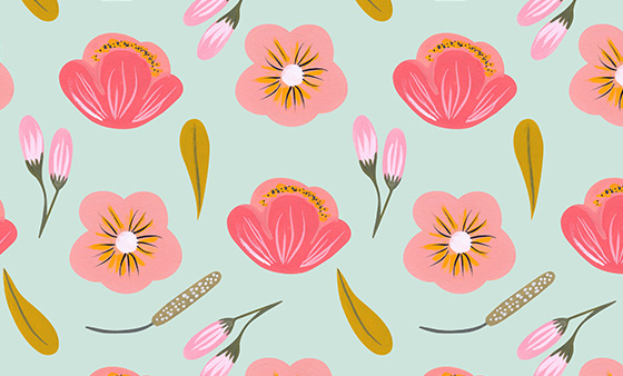 Gouache Flower Pattern