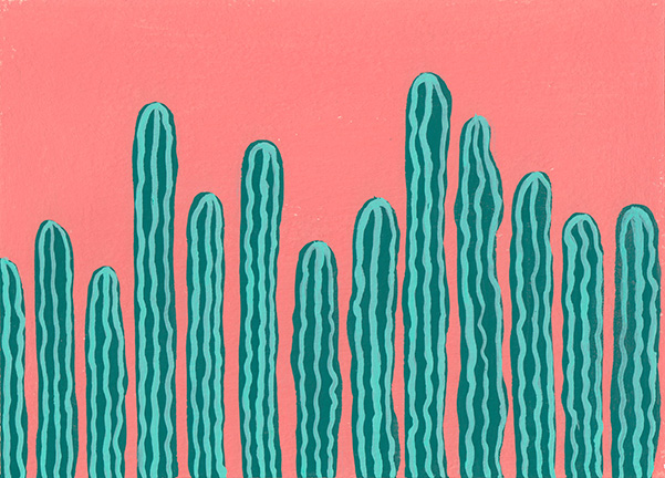 Cactus Gouache Illustration