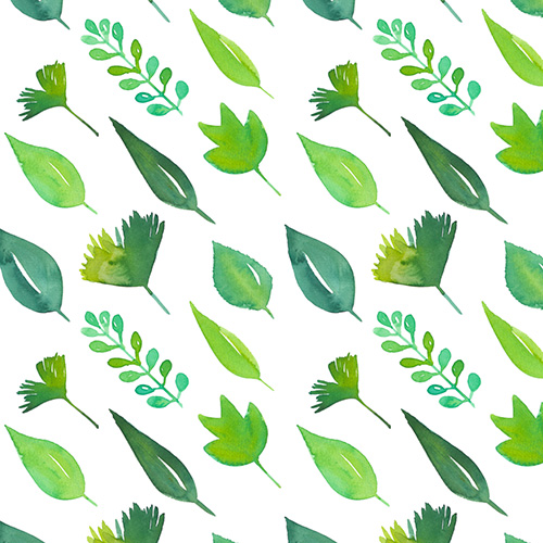 Watercolor Leaves Pattern