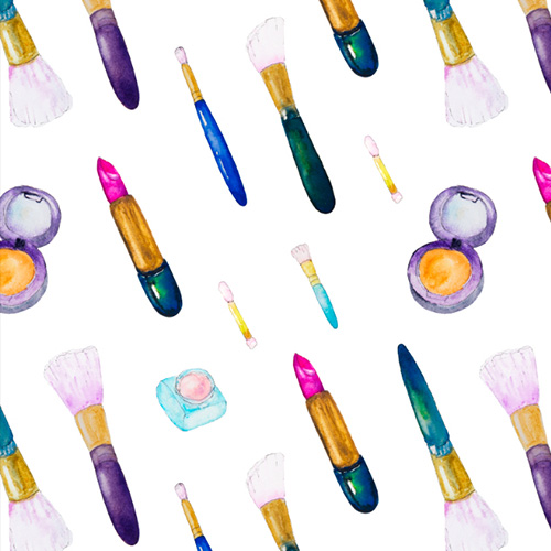Watercolor Make-up Pattern