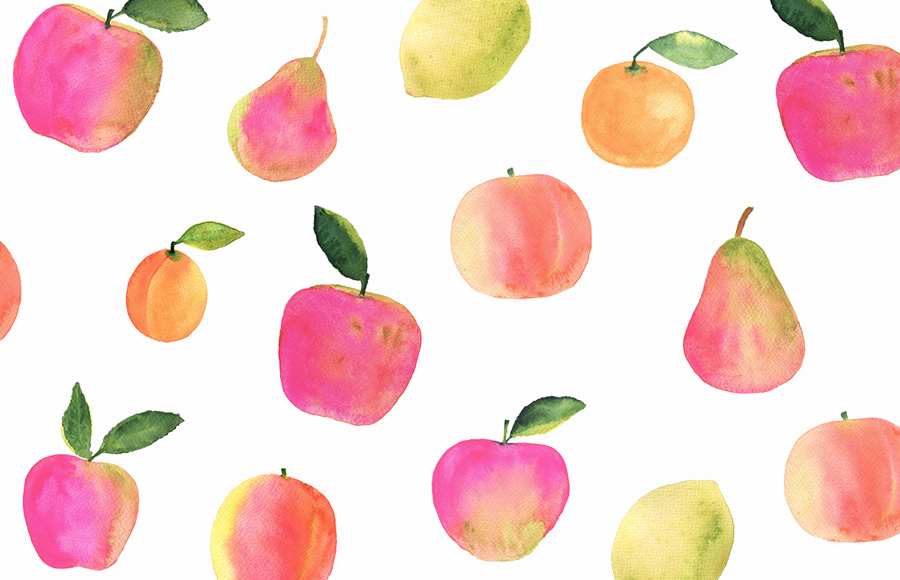 Watercolor Fruit Pattern